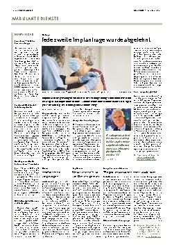 Vorschauseite 1: Jede zweite Impfanfrage wurde abgelehnt.