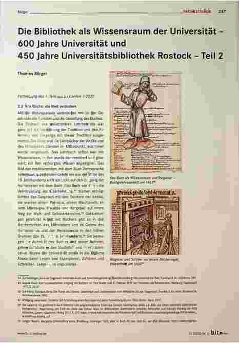 Vorschauseite 1: Die Bibliothek als Wissensraum der Universität - 600 Jahre Universität und 450 Jahre Universitätsbibliothek Rostock - Teil 2