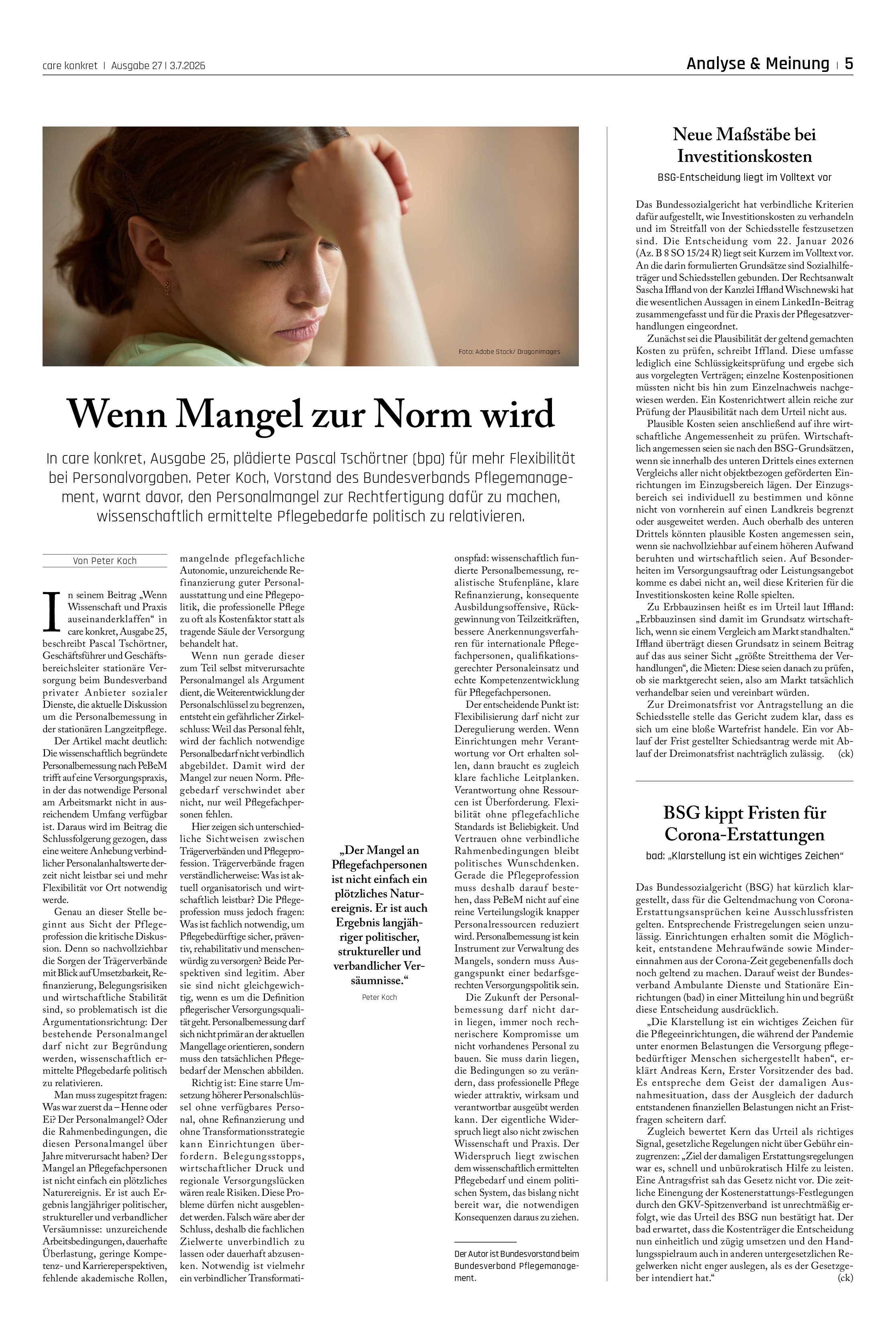 Vorschauseite 1: Wenn Mangel zur Norm wird