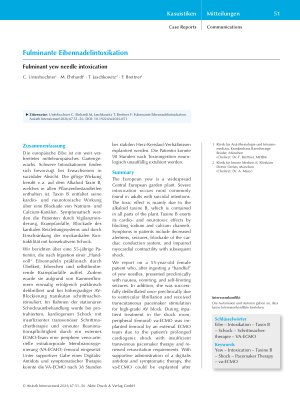 Vorschauseite 1: Fulminante Eibennadelintoxikation