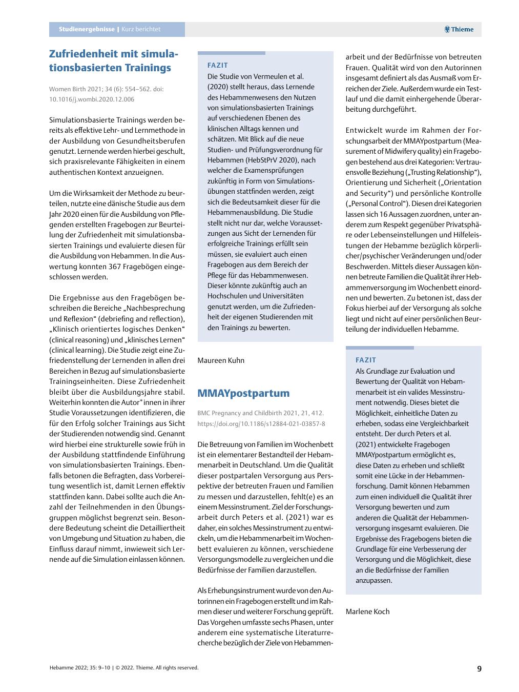 Vorschauseite 1: Zufriedenheit mit simulationsbasierten Trainings