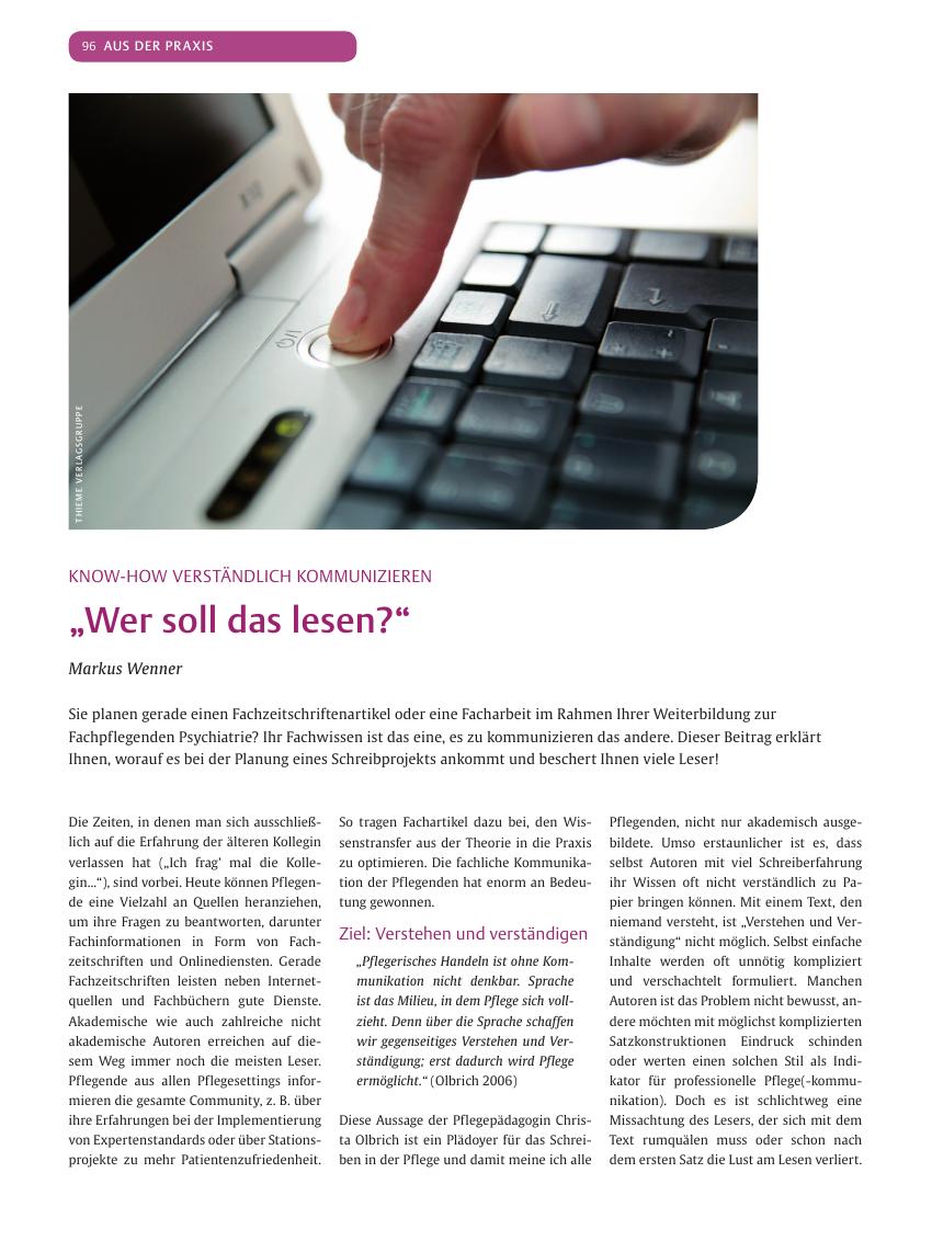 Vorschauseite 1: „Wer soll das lesen?“
