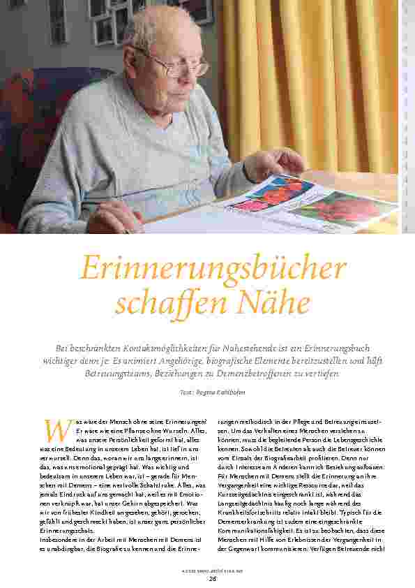 Vorschauseite 1: Erinnerungsbücher schaffen Nähe
