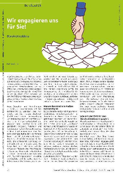 Vorschauseite 1: Wir engagieren uns für Sie! Bürokratieabbau