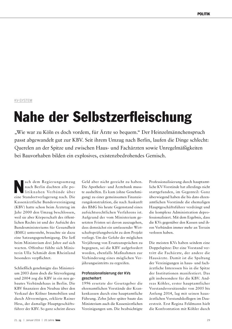 Vorschauseite 1: Nahe der Selbstzerfleischung