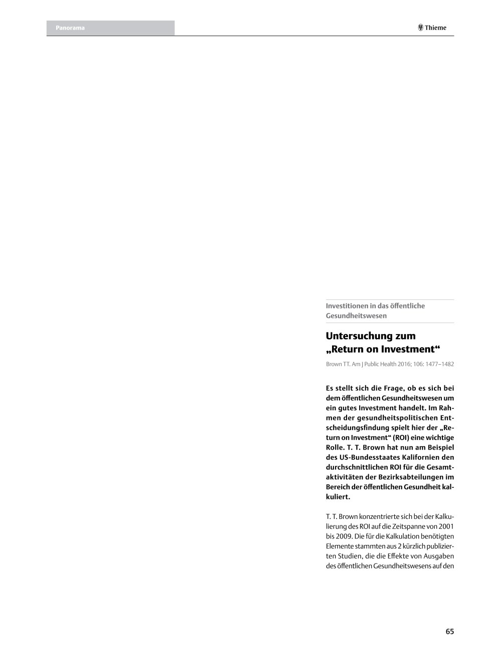 Vorschauseite 1: Untersuchung zum ?Return on Investment?