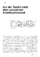 Vorschauseite 1: Auf der Suche nach dem passenden Arbeitszeitmodell