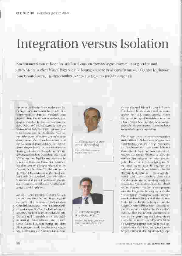 Vorschauseite 1: Integration versus Isolation