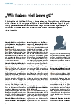 Vorschauseite 1: "Wir haben viel bewegt! "