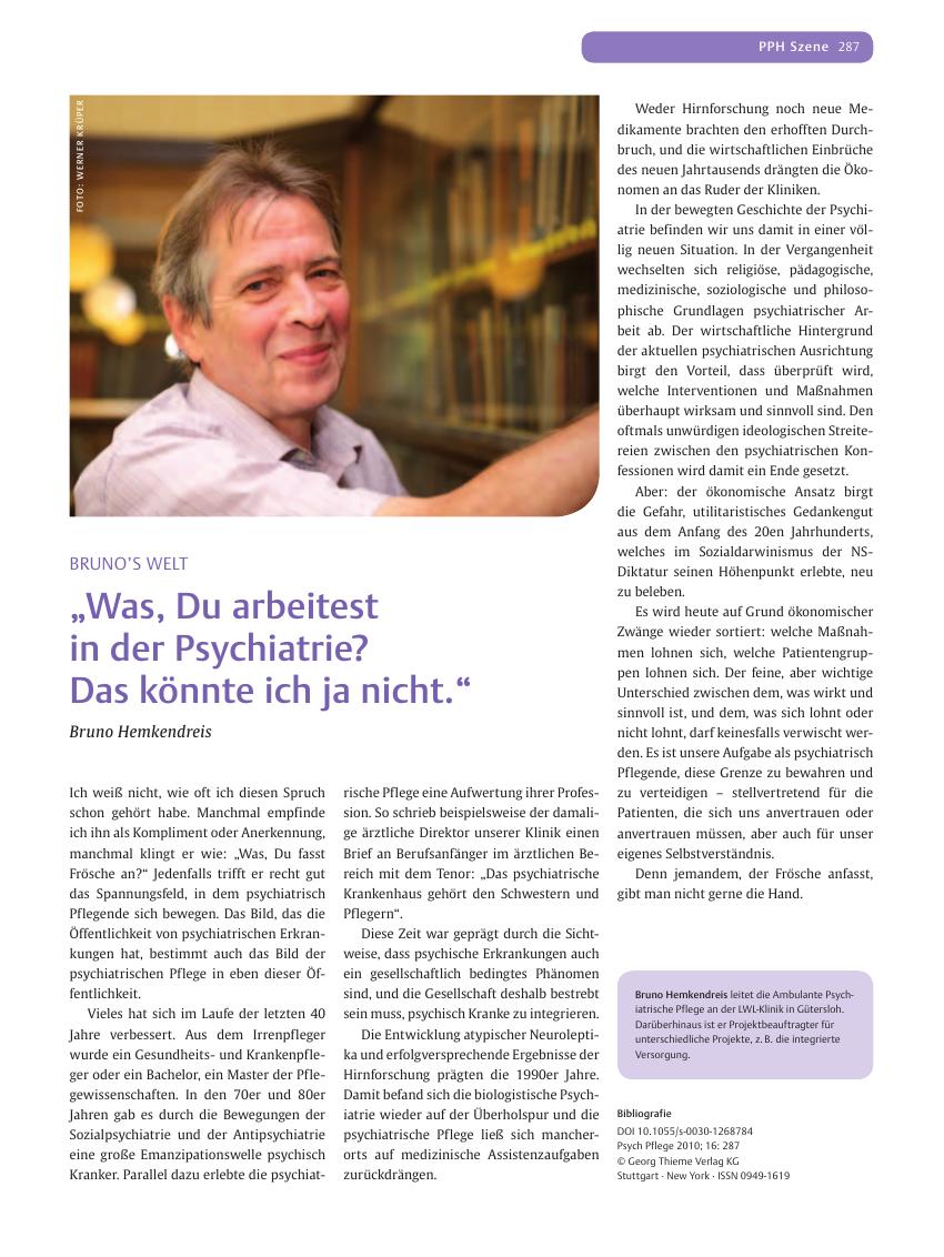 Vorschauseite 1: ? Was, Du arbeitest in der Psychiatrie? Das könnte ich ja nicht. ?