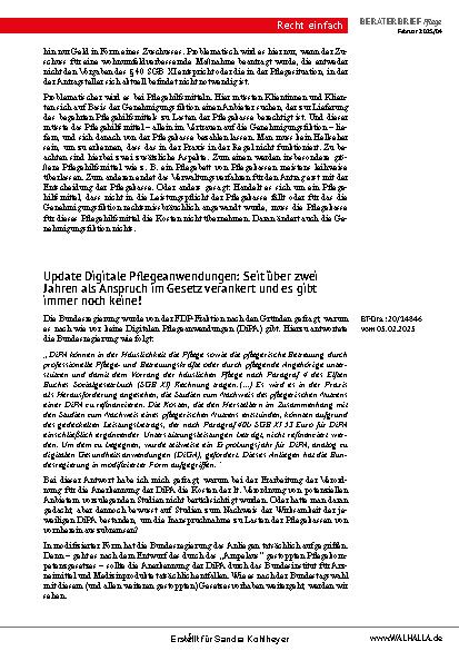 Vorschauseite 5: Beraterbrief Pflege Heft 4-2025