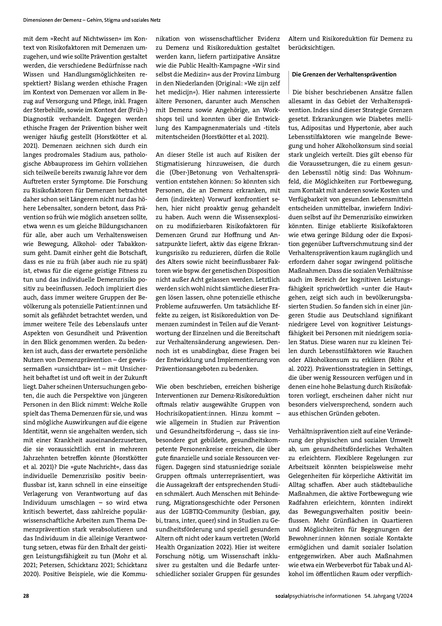 Vorschauseite 3: Prävention von Demenzen – Verhalten und Verhältnisse