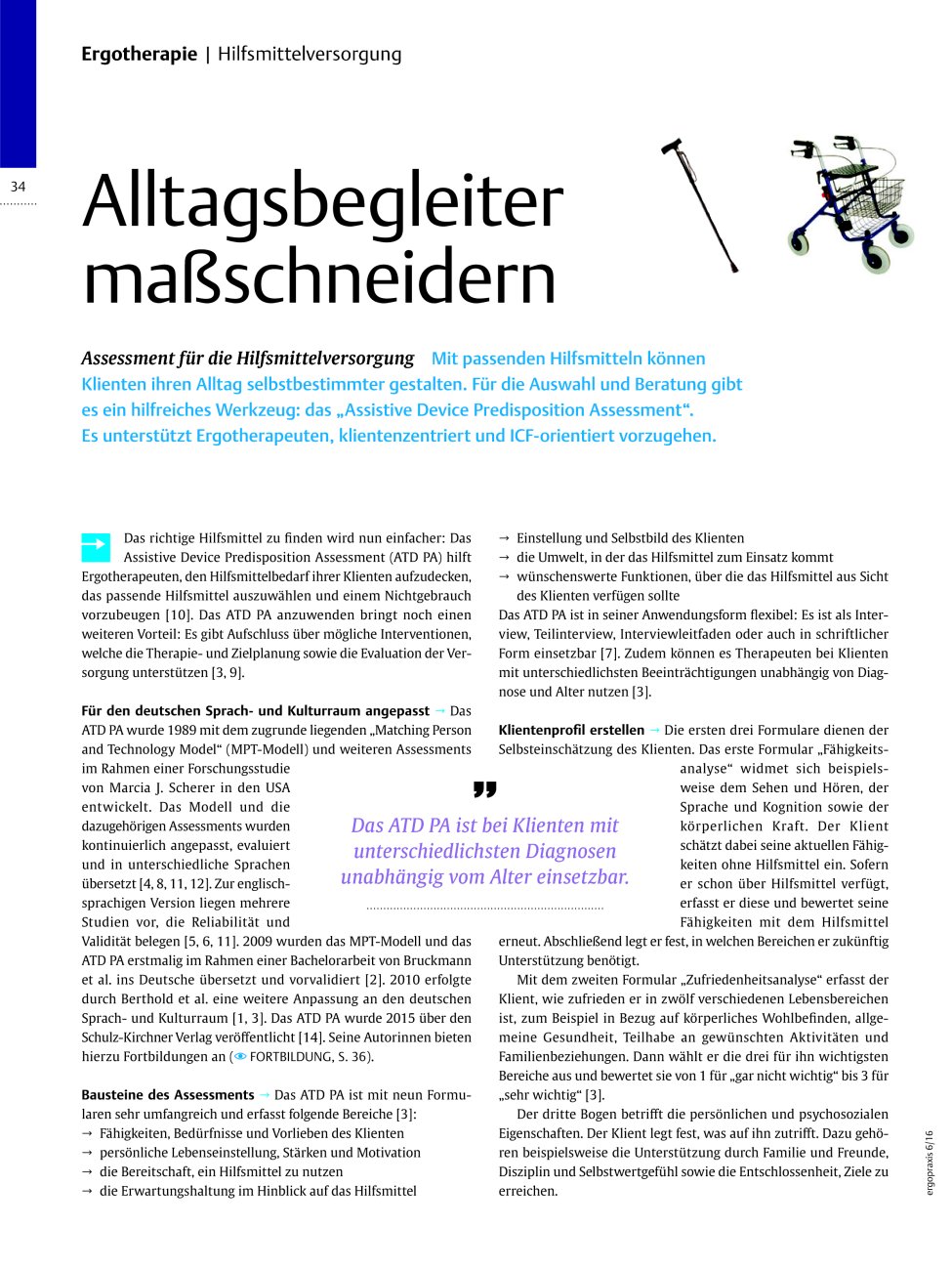 Vorschauseite 1: Alltagsbegleiter maßschneidern ? Assessment für die Hilfsmittelversorgung