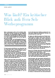Vorschauseite 1: Was läuft? Ein kritischer Blick aufs Fernseh-Werbeprogramm