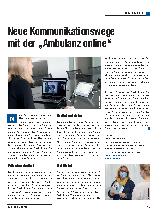 Vorschauseite 1: Neue Kommunikationswege mit der „Ambulanz online“