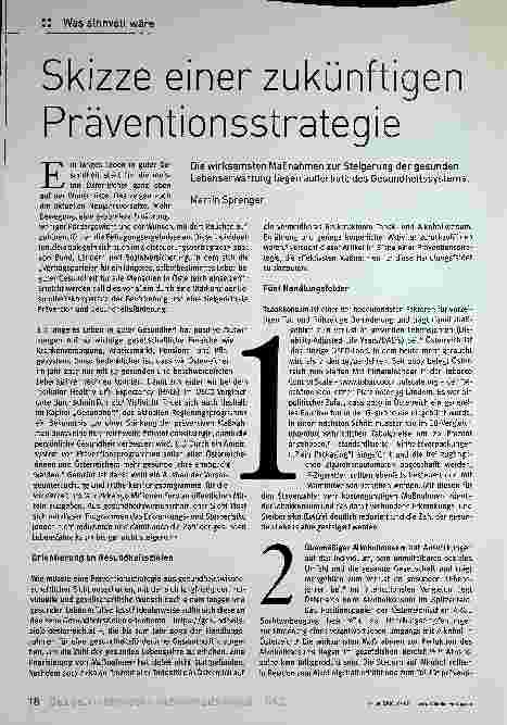 Vorschauseite 1: Skizze einer zukünftigen Präventionsstrategie
