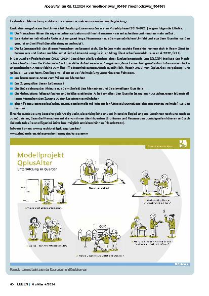 Vorschauseite 3: Einsamkeit im Alter – der Wille bewegt