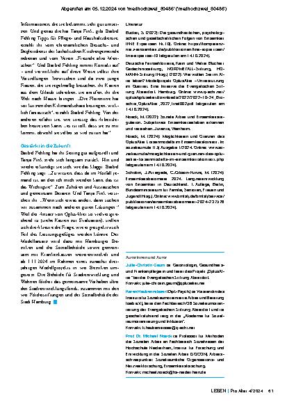 Vorschauseite 4: Einsamkeit im Alter – der Wille bewegt