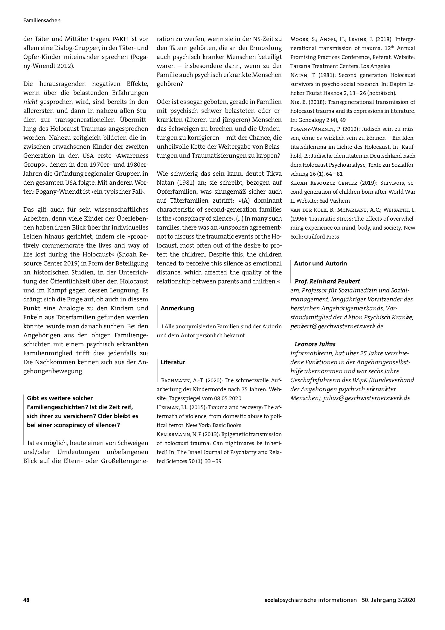 Vorschauseite 3: Familiengeschichte(n): Es ist eine Zeit angekommen … die bringt uns neues Leid