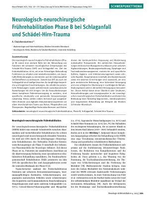 Vorschauseite 1: Neurologisch-neurochirurgische Frührehabilitation Phase B bei Schlaganfall und Schädel-Hirn-Trauma