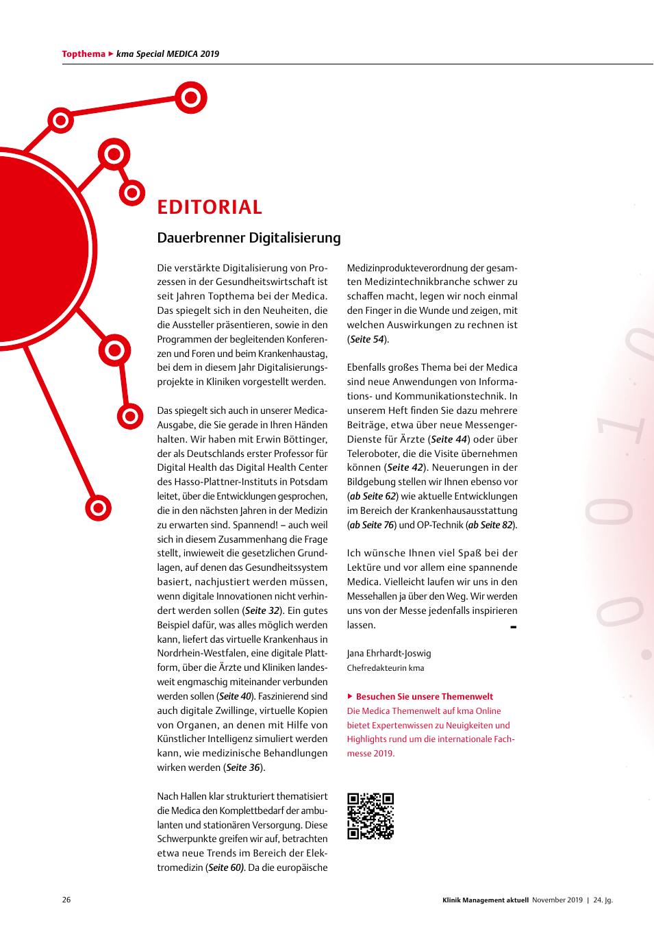 Vorschauseite 1: Editorial: Dauerbrenner Digitalisierung