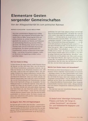 Vorschauseite 1: Elementare Gesten sorgender Gemeinschaften. Von der Alltagssolidarität bis zum politischen Rahmen
