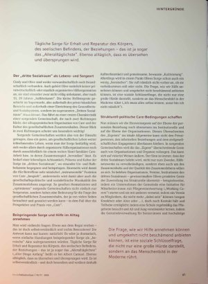 Vorschauseite 2: Elementare Gesten sorgender Gemeinschaften. Von der Alltagssolidarität bis zum politischen Rahmen