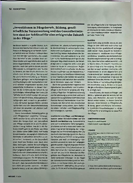 Vorschauseite 3: Pflege und Betreuung im Wandel: Das Erfolgsrezept für ausreichendes Pflegepersonal - Investieren und nicht sparen.