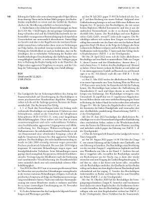 Vorschauseite 2: Unterbringung in einem psychiatrischen Krankenhaus; Anforderungen an die Gefährlichkeitsprognose