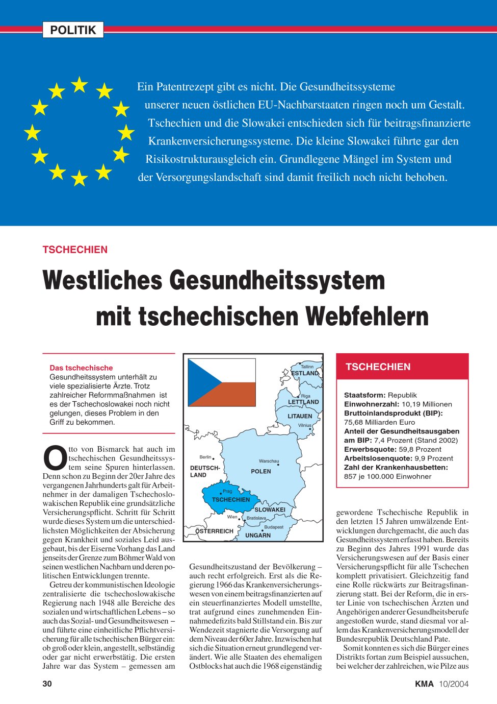 Vorschauseite 1: Westliches Gesundheitssystem mit tschechischen Webfehlern