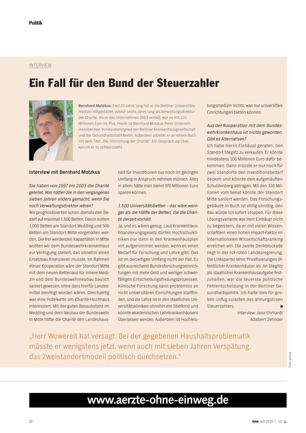 Vorschauseite 1: Ein Fall für den Bund der Steuerzahler
