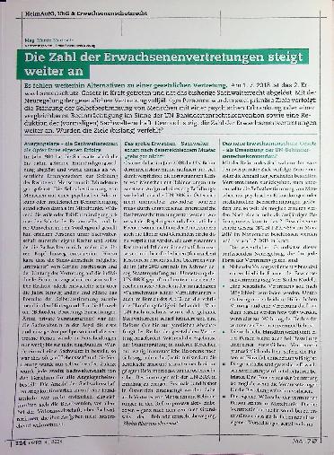Vorschauseite 2: Die Zahl der Erwachsenenvertretungen steigt weiter an.