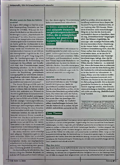 Vorschauseite 4: Die Zahl der Erwachsenenvertretungen steigt weiter an.