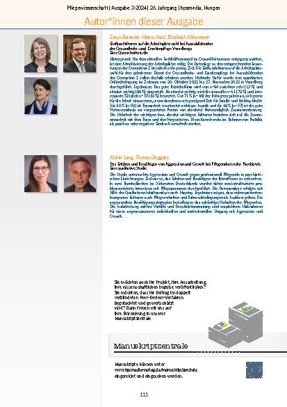 Vorschauseite 5: Pflegewissenschaft 3-2024