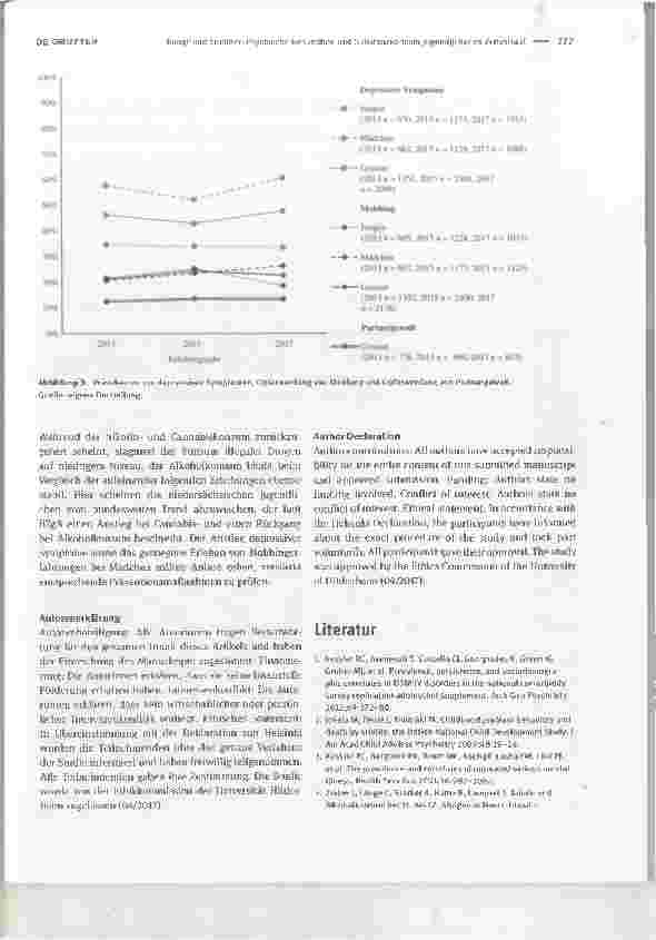 Vorschauseite 5: Psychische Gesundheit und Substanzkonsum Jugendlicher im Zeitverlauf