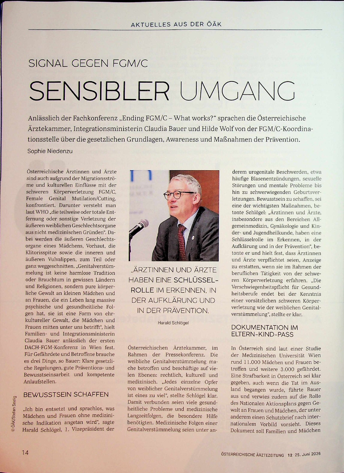 Vorschauseite 1: Signal gegen FGM/C – sensibler Umgang