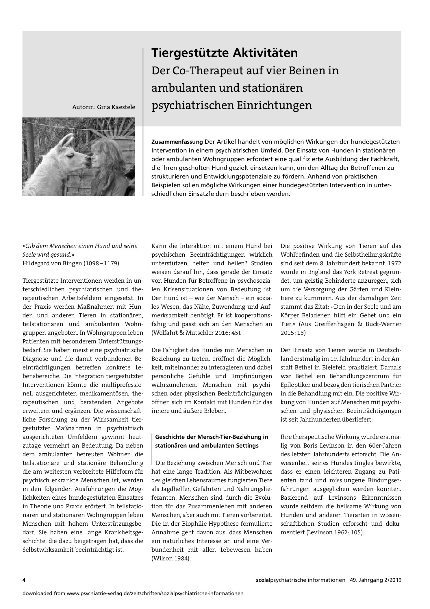 Vorschauseite 1: Tiergestützte Aktivitäten: Der Co-Therapeut auf vier Beinen in ambulanten und stationären psychiatrischen Einrichtungen