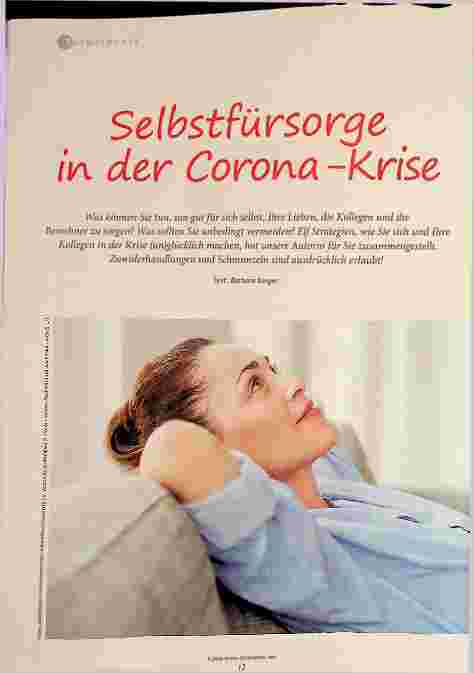Vorschauseite 1: Selbstfürsorge in der Corona-Krise