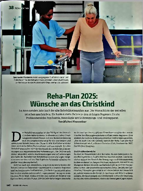 Vorschauseite 1: Reha-Plan 2025: Wünsche an das Christkind