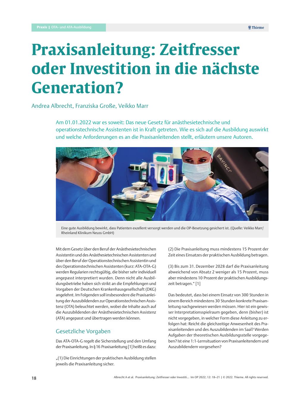 Vorschauseite 1: Praxisanleitung: Zeitfresser oder Investition in die nächste Generation?