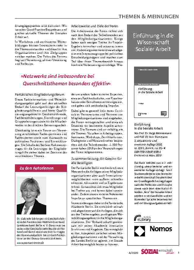 Vorschauseite 3: Verbandspolitik: Neue Netzwerke knüpfen