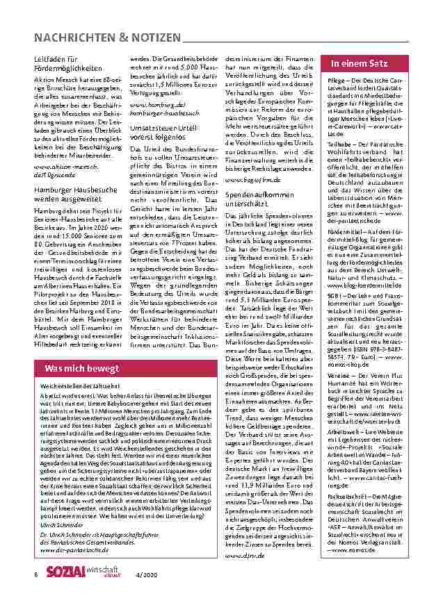 Vorschauseite 6: Verbandspolitik: Neue Netzwerke knüpfen