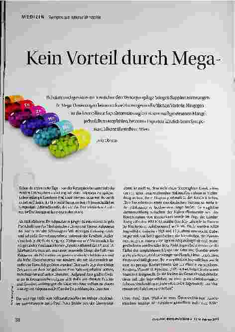Vorschauseite 1: Kein Vorteil durch Mega-Dosierungen