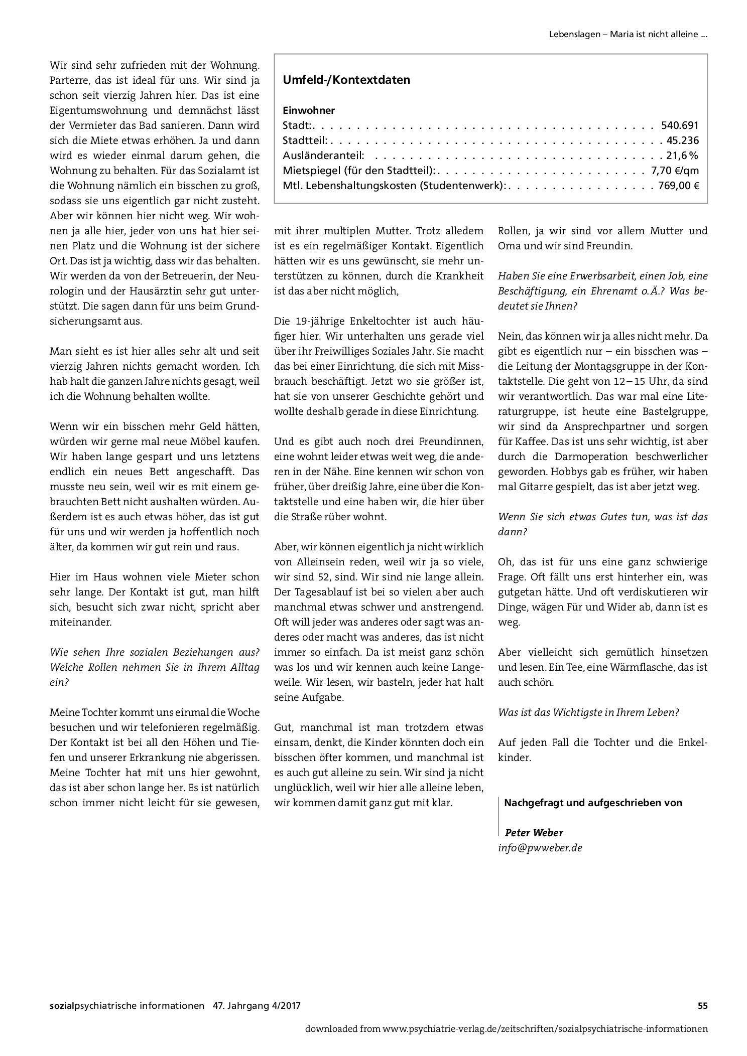 Vorschauseite 2: Lebenslagen – Maria ist nicht alleine...