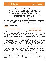 Vorschauseite 1: Recht auf selbstbestimmte Sexualität und Schutz vor sexueller Gewalt?