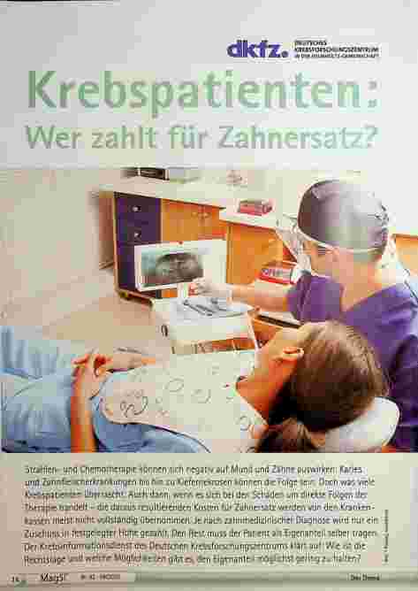 Vorschauseite 1: Krebspatienten: Wer zahlt für Zahnersatz?