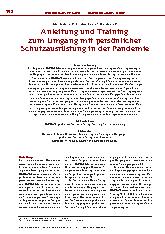 Vorschauseite 1: Anleitung und Training zum Umgang mit persönlicher Schutzausrüstung in der Pandemie