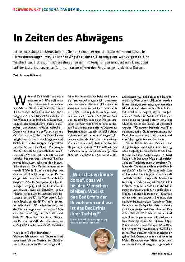 Vorschauseite 1: In Zeiten des Abwägens