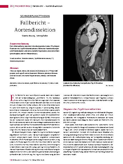 Vorschauseite 1: Fallbericht – Aortendissektion