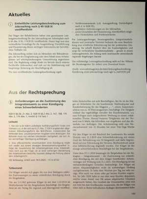 Vorschauseite 1: Anforderungen an die Zustimmung des —' Integrationsamts zu einer Kündigung eines Schwerbehinderten